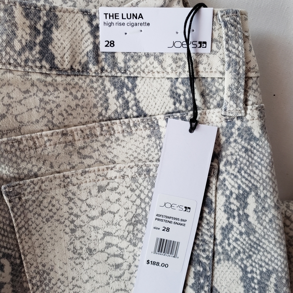 Joe's Jean's Cigarette Python Print Black Creme S… - image 2